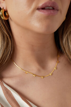 Flat link necklace with butterflies - gold h5 Picture3